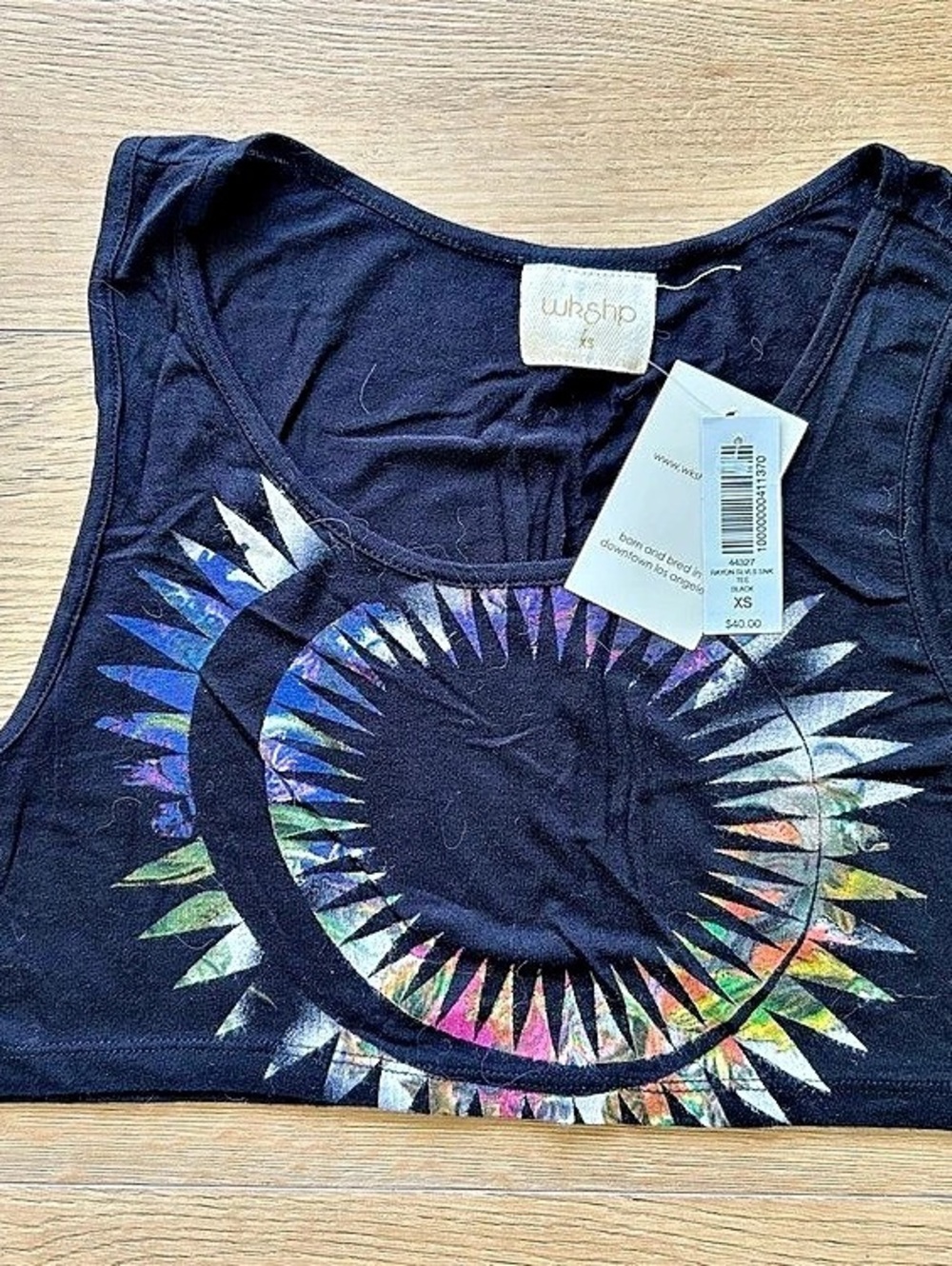 WkShp Rayon Sleeveless Scoopneck Abstract Graphic Tank Top XS NWT